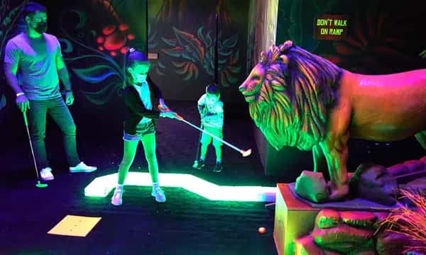 Mini Glow Golf Experience for Up to Four at Mystic Golf by TR88HOUSE @Bluewaters Island (Up to 21% Off) 