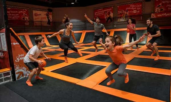 1 Hour Trampoline Park Fun w/ Foam Pits, Inflatable, Dodgeball & More